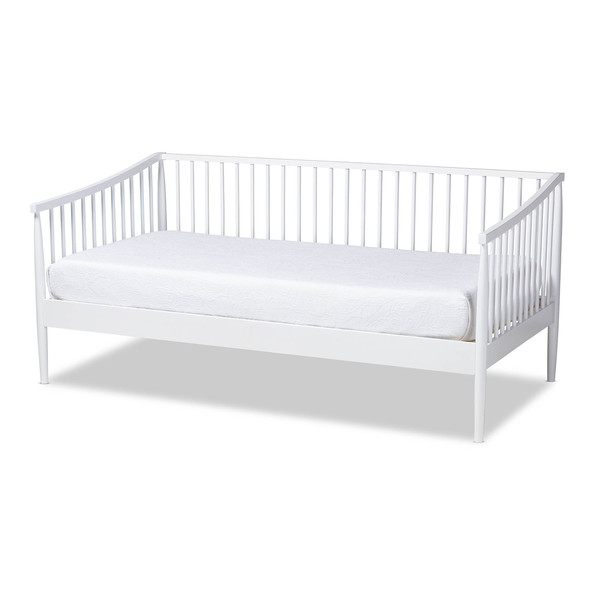 Baxton Studio Renata White Finished Wood Twin Size Spindle Daybed 158-9645